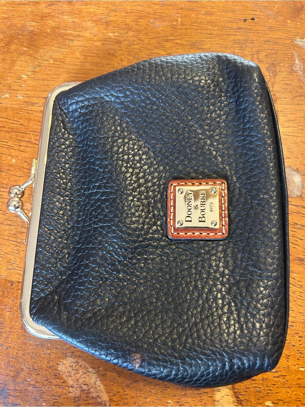 Dooney & Bourke Black Pebbled Leather Coin Purse